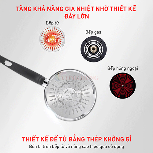 Nồi cán dài/quánh Inox Tefal Primary (16cm x 1.5L/18cm x 2.2L) - Hàng chính hãng