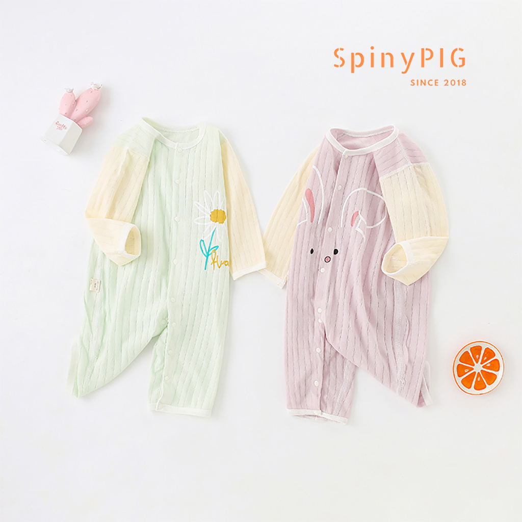 Bộ body cho bé sơ sinh 0-3 tuổi dài tay cho bé ngủ điều hòa cotton lỗ thoáng khí nhiều màu cho bé trai bé gái mùa hè thu