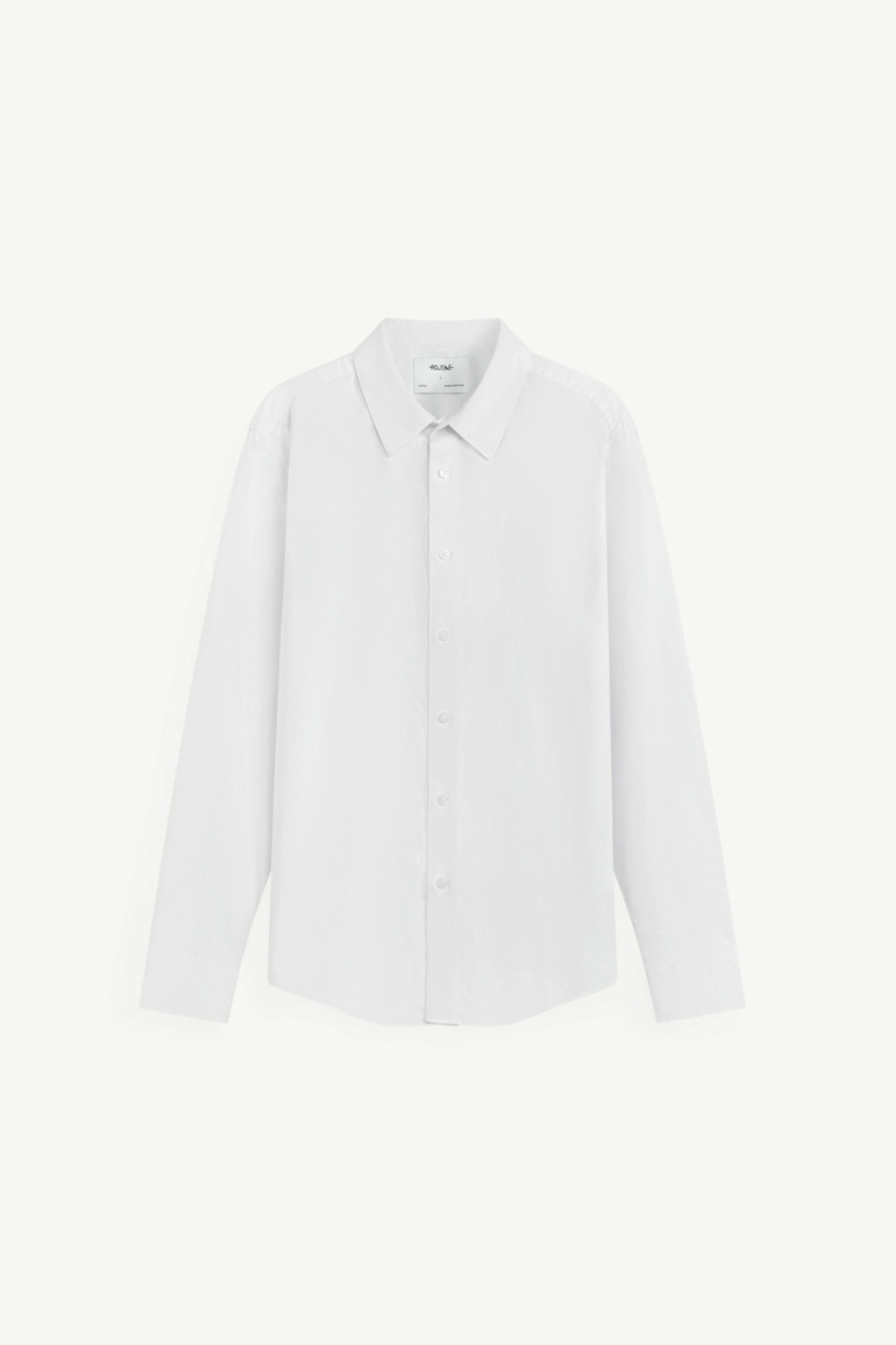Áo Sơ Mi Nam ROUTINE màu trắng Easy Care Cổ Lớn Trơn Form Fitted - 10F24SHL004 | LASTORE MENSWEAR