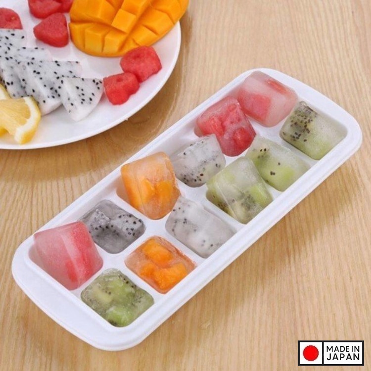 Combo 2 khay làm đá 12 viên có nắp Inomata 