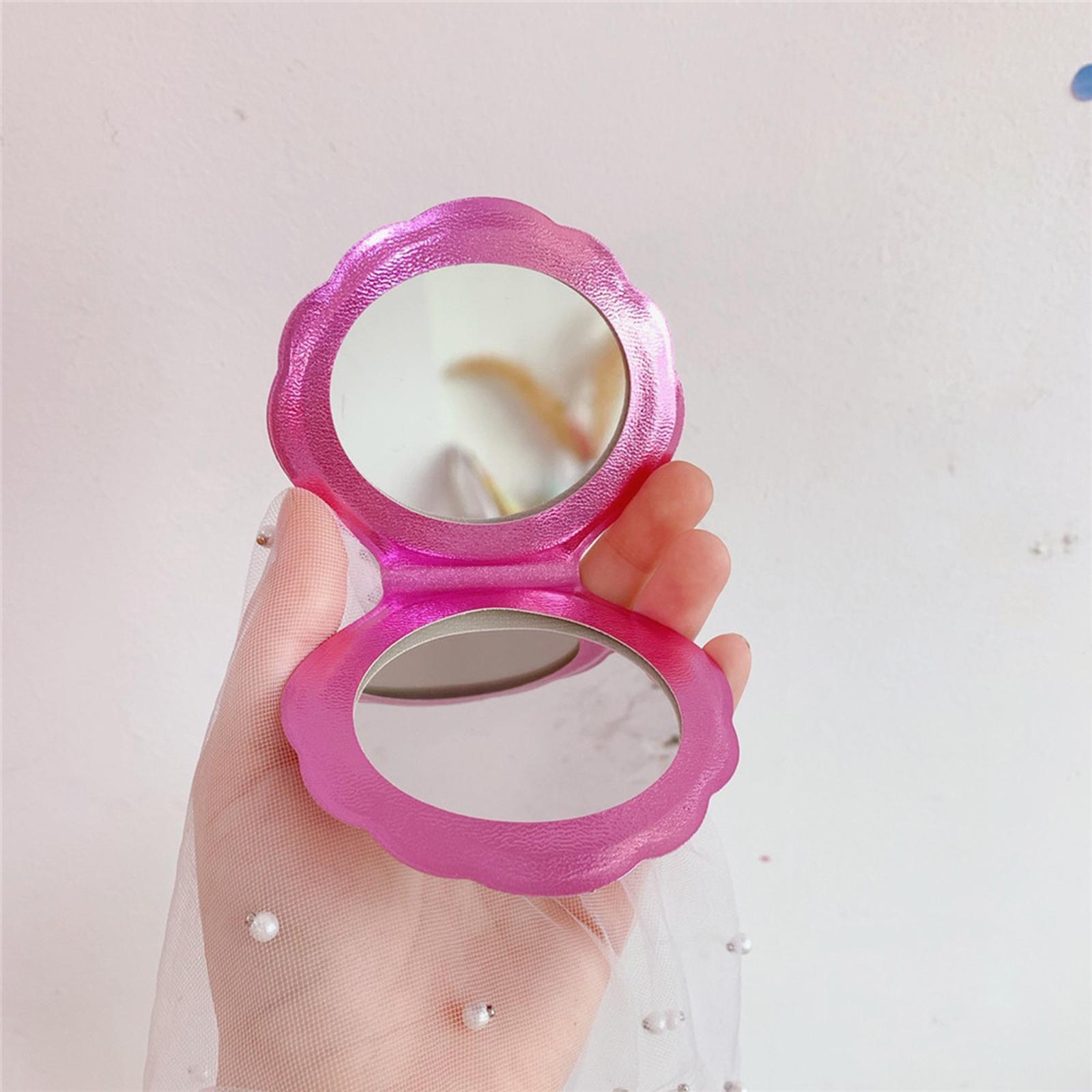 Makeup Mirror Cosmetic Double-Sided Shell Shape Handheld Mirror for Teen Girls Woman