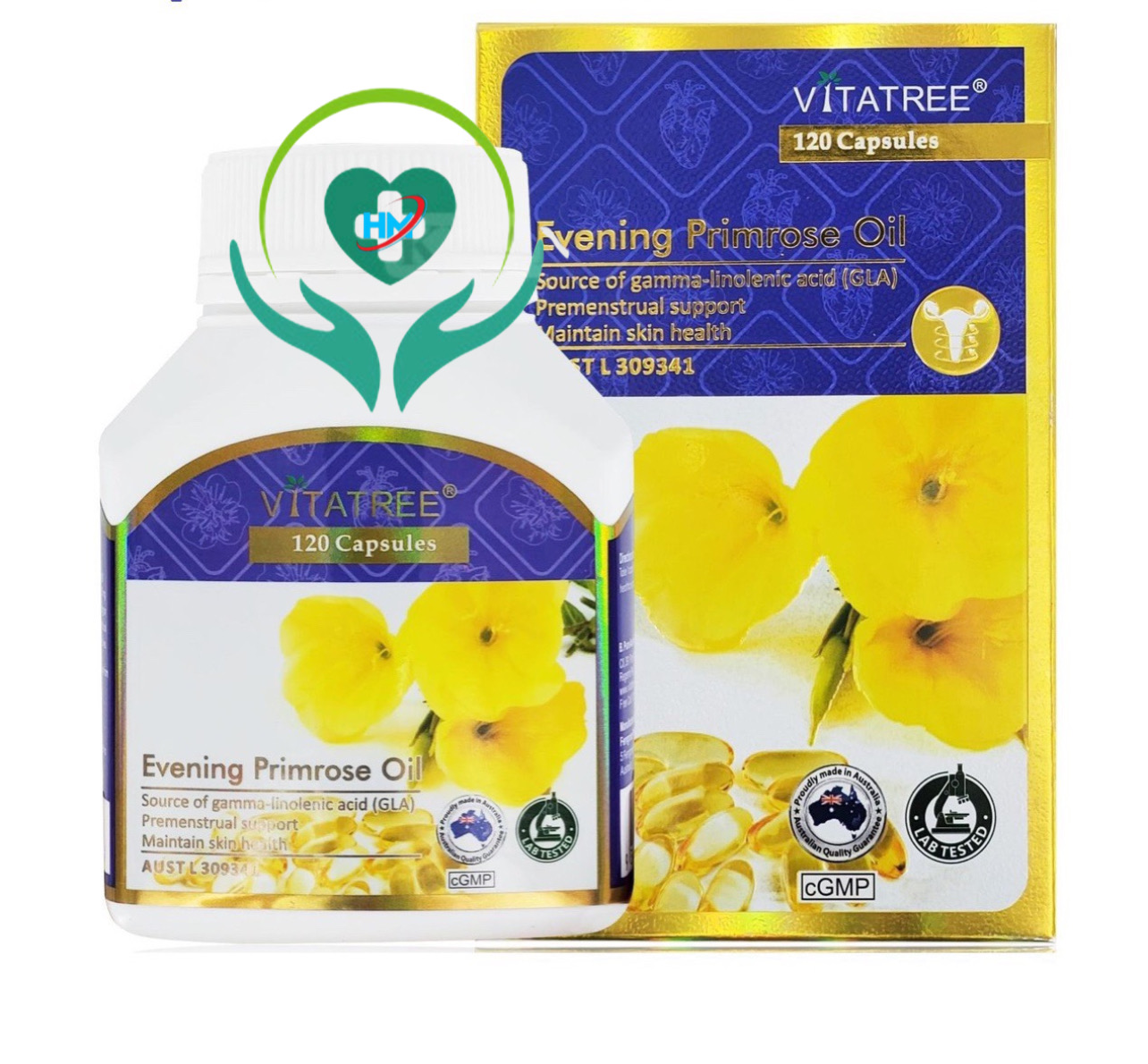 Viên uống Tinh dầu hoa anh thảo Vitatree Evening Primrose , hộp 120v, chăm sóc sức khoẻ phái đẹp