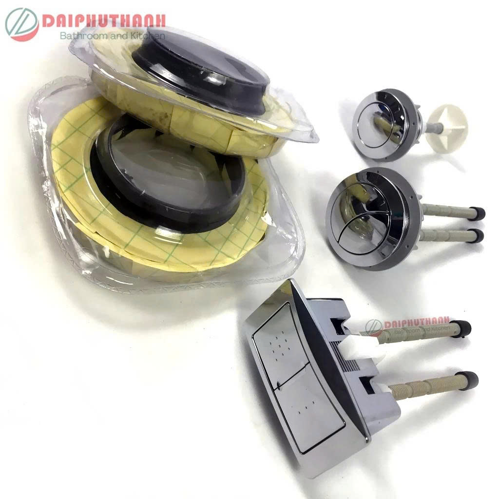 Phụ kiện Lắp Đặt Thay Thế Bồn Cầu - Ron (gioăng) cao su chống hôi, nút nhấn xả nước bồn cầu