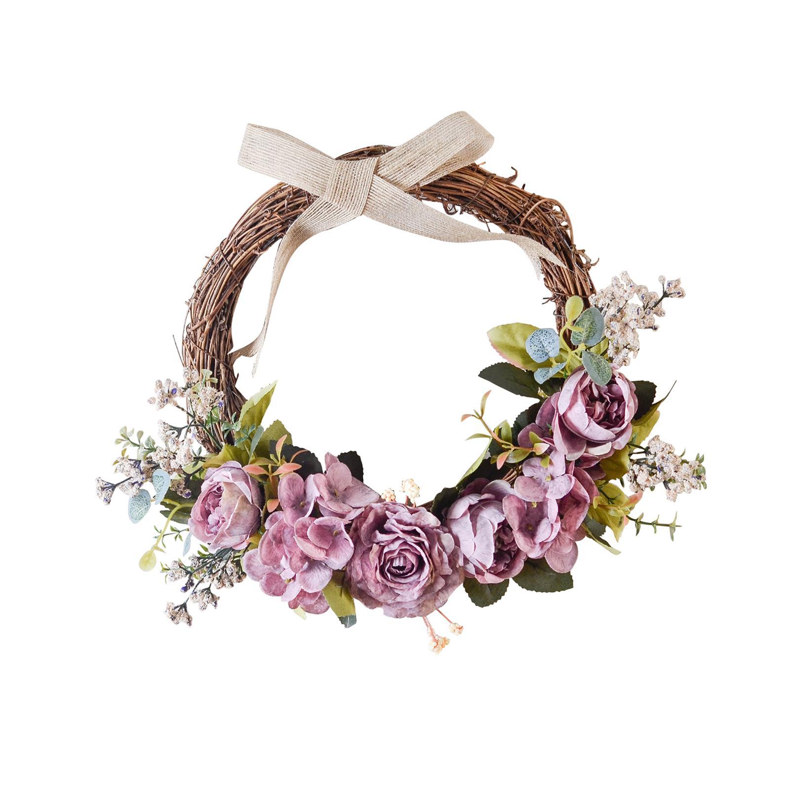 Artificial Flower Wreath Farmhouse Garland Door Wreath for Holiday Party