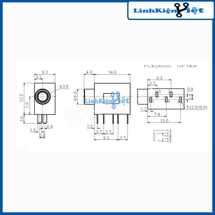 Jack audio cái 3.5mm PJ30250 - Màu ngẫu nhiên