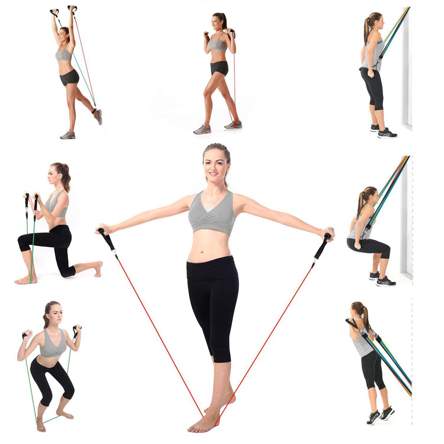 Bộ dụng cụ dây cao su đàn hồi tập thể thao, tập gym tại nhà tiện dụng J555