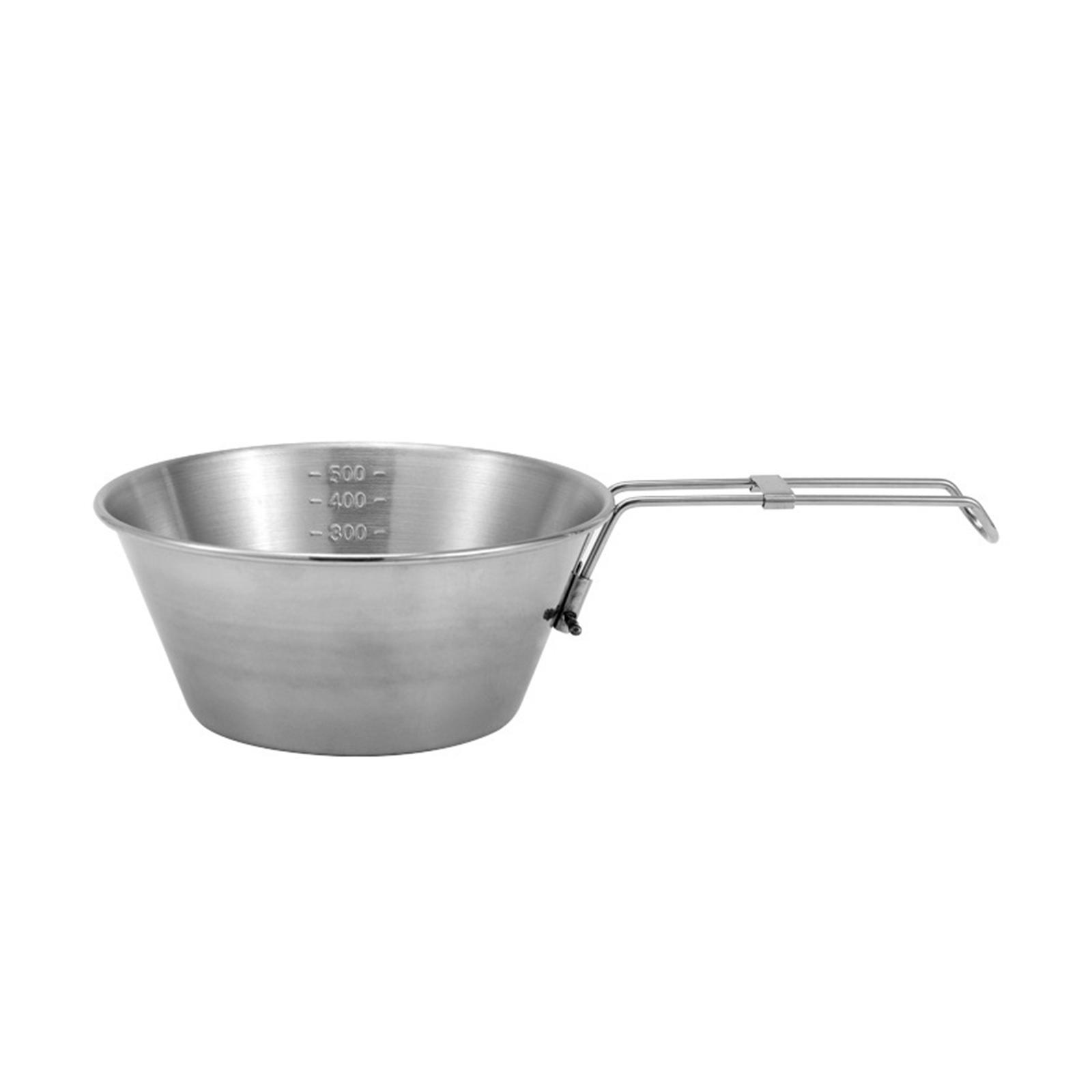 Camping Bowl, Food Bowl Camp Cup Folding Handle, Outdoor Dinnerware Portable Camping Cup, Measuring Picnic Bowl for BBQ, Barbecue Picnic Travel