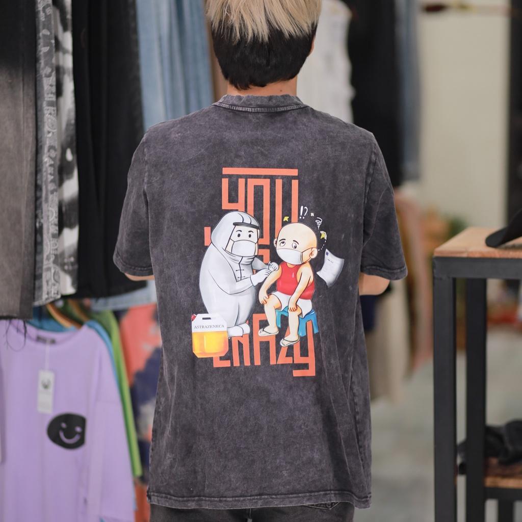 Áo thun loang đen ANTI_COVID tay lỡ nam nữ chất liệu cotton 100% cao cấp dáng unisex