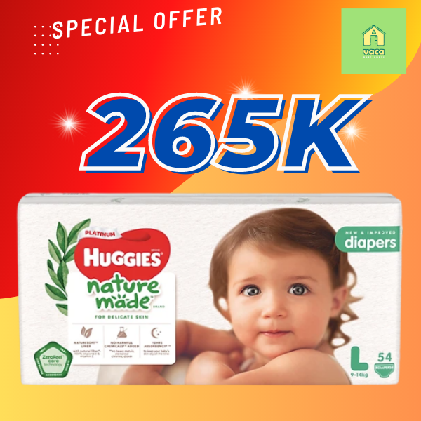 Tã Dán Siêu Cao Cấp Huggies Platinum Naturemade L54 54 Miếng