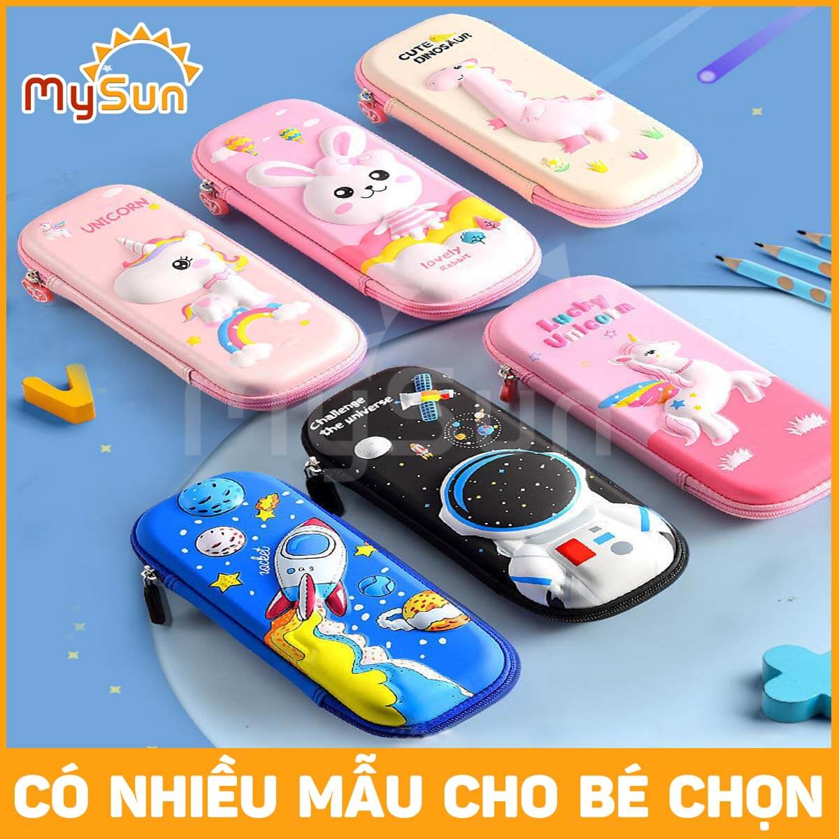 Hộp đựng bút 3D bằng nhựa siêu cute giá rẻ cho bé gái, trai học sinh MySun