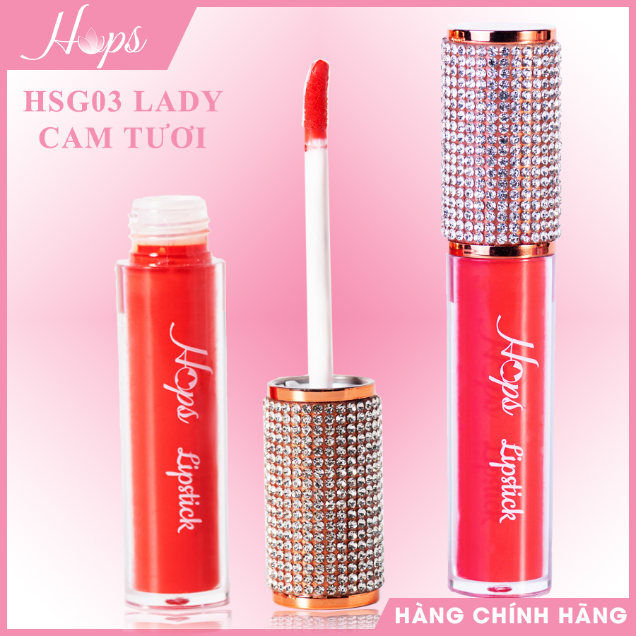 Son Kem Lì Cao Cấp HOPS HSG03 LADY - MÀU CAM TƯƠI