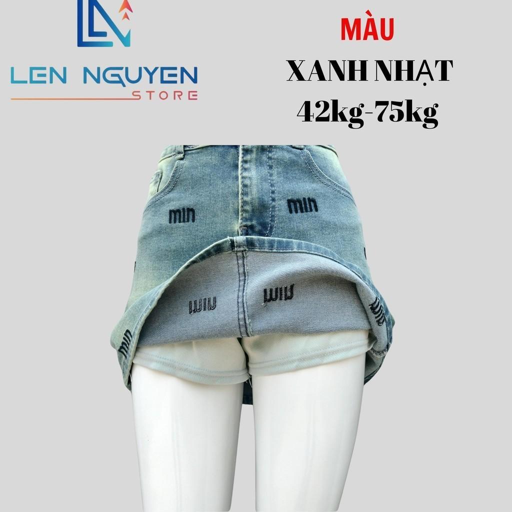 Quần jean nữ, quần váy, lưng cao, quần bò nữ dáng ôm, quần rin nữ có big size, cho 42kg đến 75kg, - Xanh Nhạt