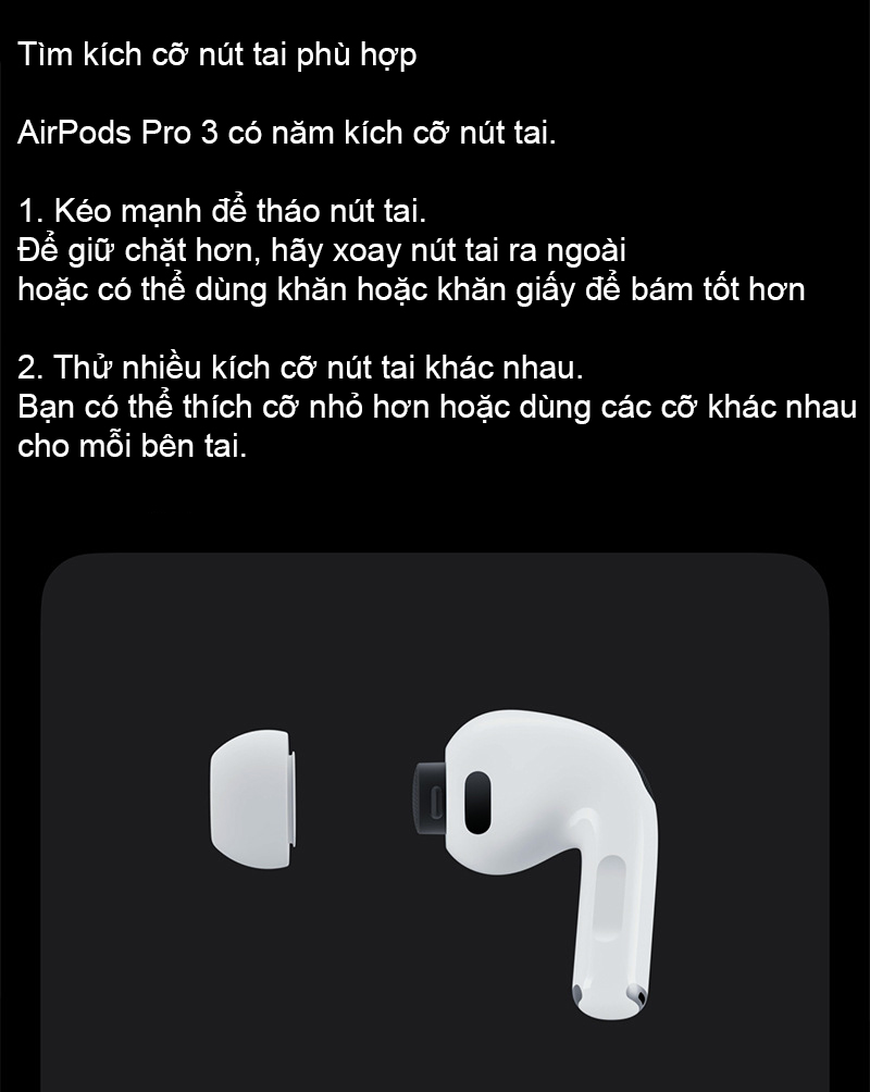 Nút Tai Nghe Thay Thế cho AirPods Pro 3 - Hàng Chính Hãng