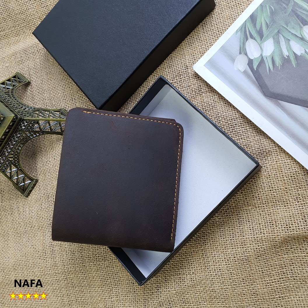 Ví da nam, ví ngang da bò sáp NAFA WS112 tiện lợi nhỏ gọn, sang trọng  – Màu Nâu sáp