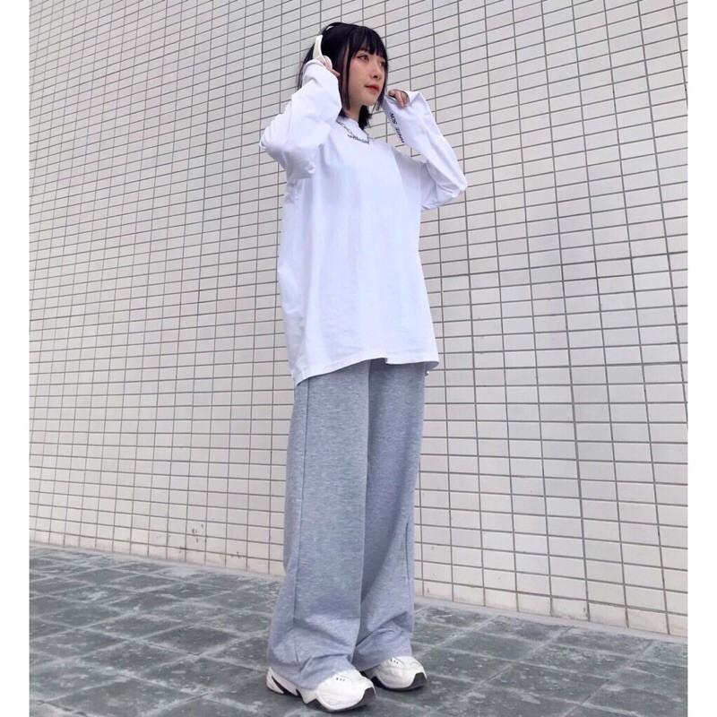 Quần Jogger Nỉ Ống Rộng ULzzang Nữ Culottes Suông Nữ