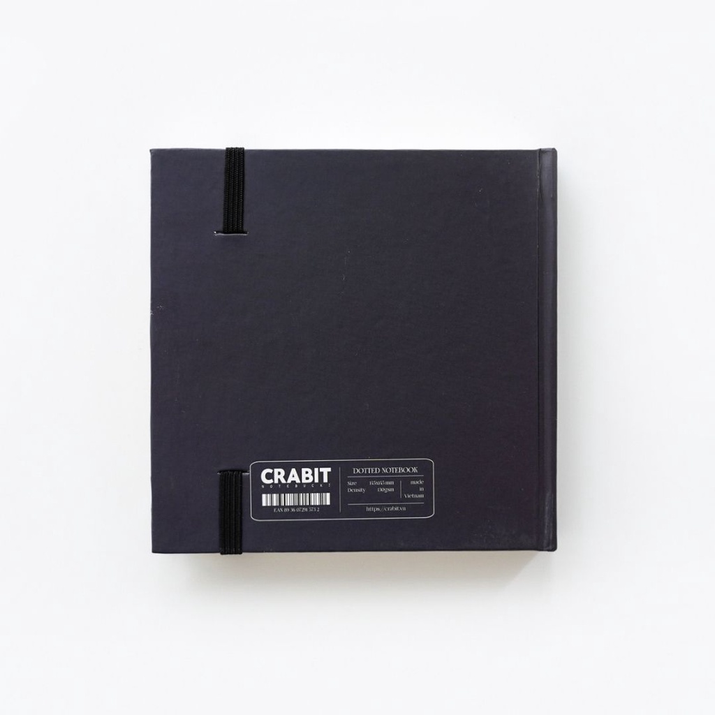 Sổ tay ghi chép - Sổ dot ( Ruột giấy chấm ) - Sổ crabit - Khổ hình vuông 144 trang 130gsm - Bìa cứng Xanh Đen