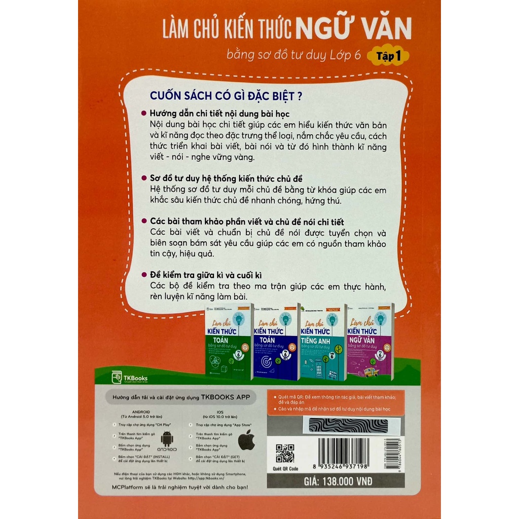 Sách - Làm chủ kiến thức Ngữ văn bằng sơ đồ tư duy Lớp 6