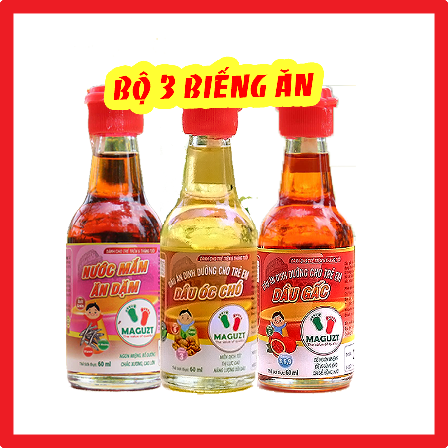 Bộ 3 Dầu Ăn Dặm Cho Bé Biếng Ăn Maguzt ( Tặng Quà)