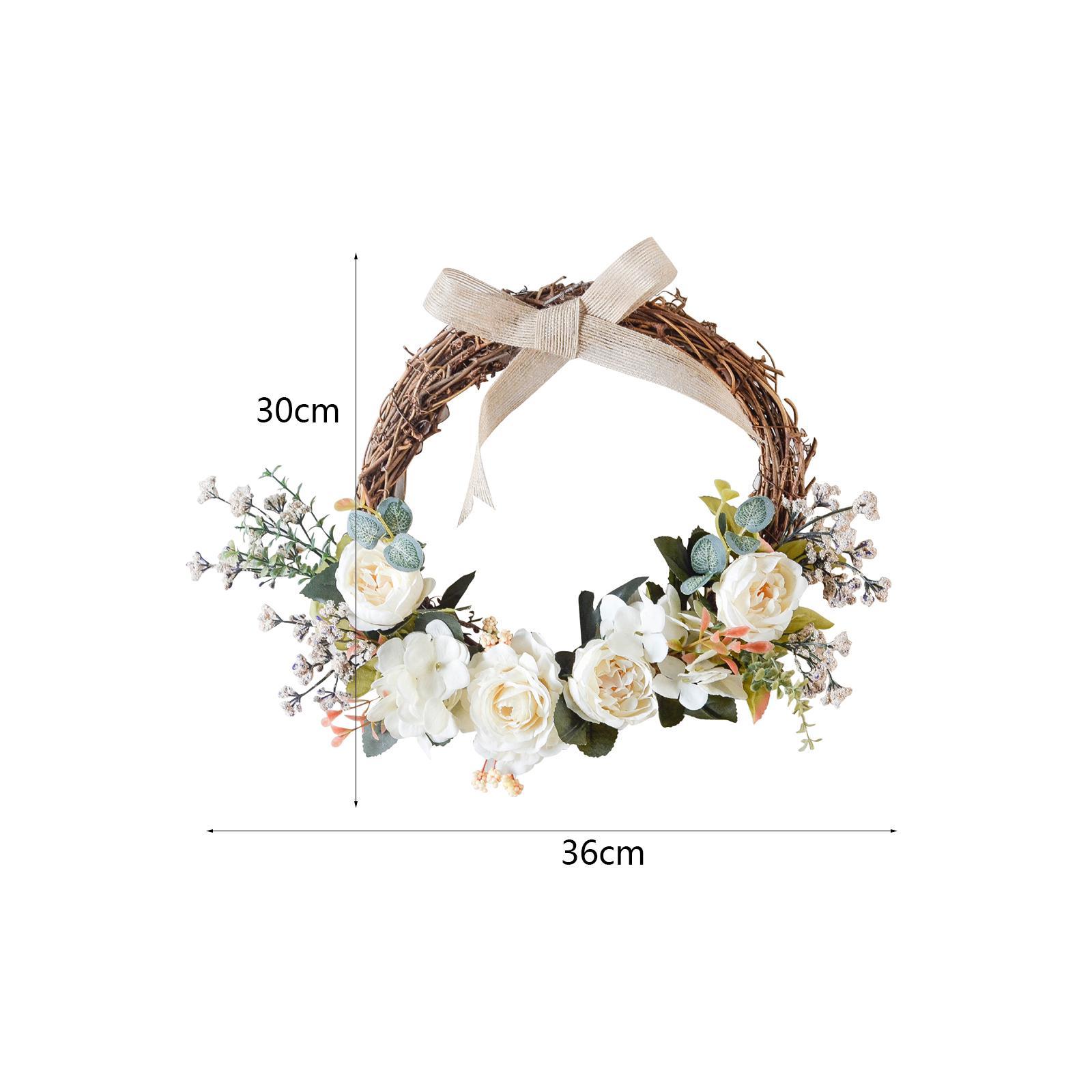 Artificial Flower Wreath Farmhouse Garland Door Wreath for Holiday Party