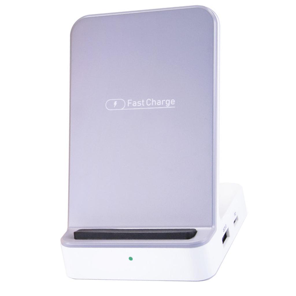 Qi Vertical Wireless Charger Pad Dual Coils Fast Charging Base for Phones