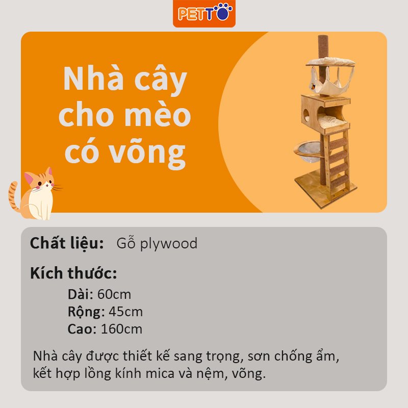 Nhà Cây Cho Mèo Kết Hợp Lồng Kính CH020