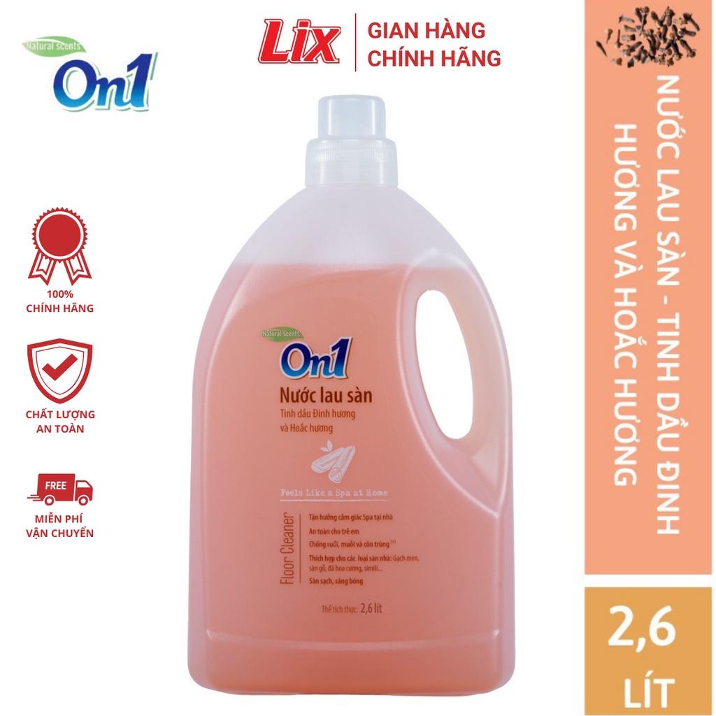 Nước lau sàn On1 tinh dầu Đinh hương &amp; Hoắc Hương dung tích 2,6L LC202 - Sàn sạch, sáng bóng