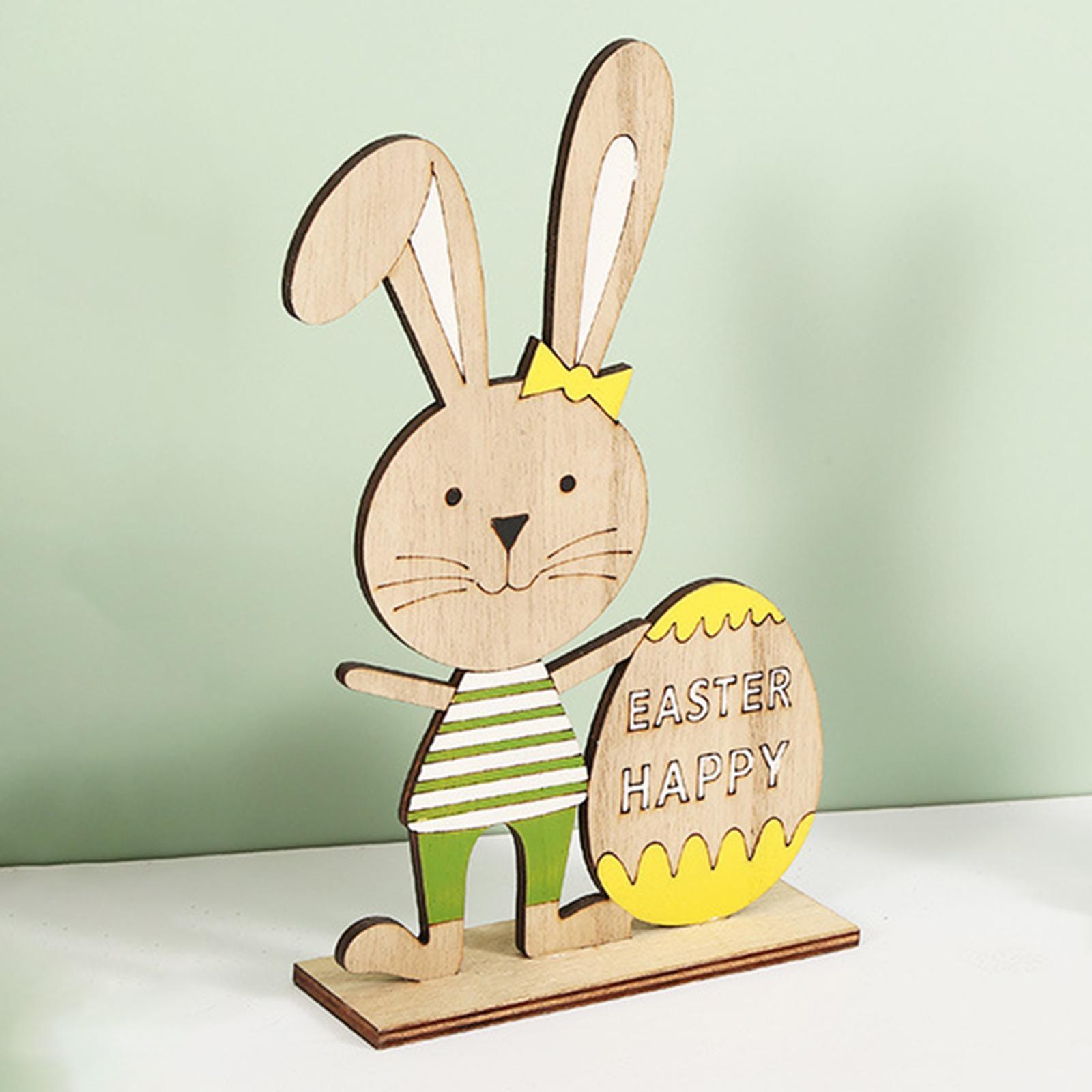 Wooden Easter Tabletop Decoration Sign Decorative Props for Office Party Supplies