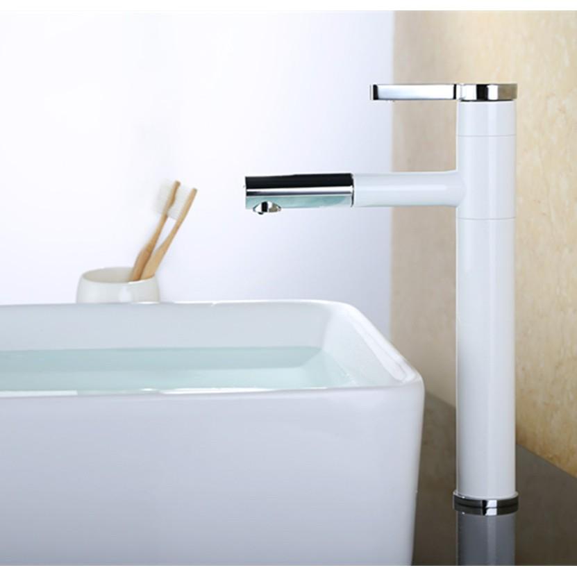 Vòi lavabo nóng lạnh Lukas trắng sứ