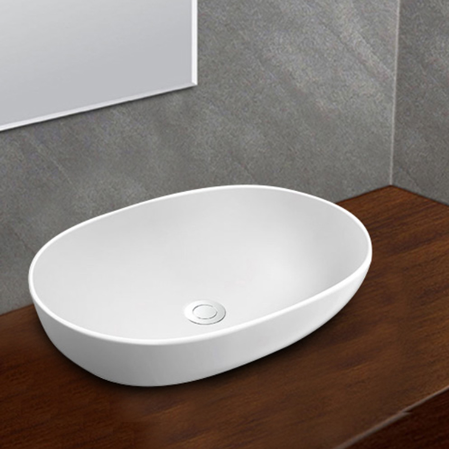 Lavabo đặt bàn Viglacera P.23.350 sứ Ceramic cao cấp, công nghệ men Nano kháng khuẩn, lòng chậu sâu, đạt chuẩn công nghệ Italia - Hoa Sen Home - Hàng chính hãng