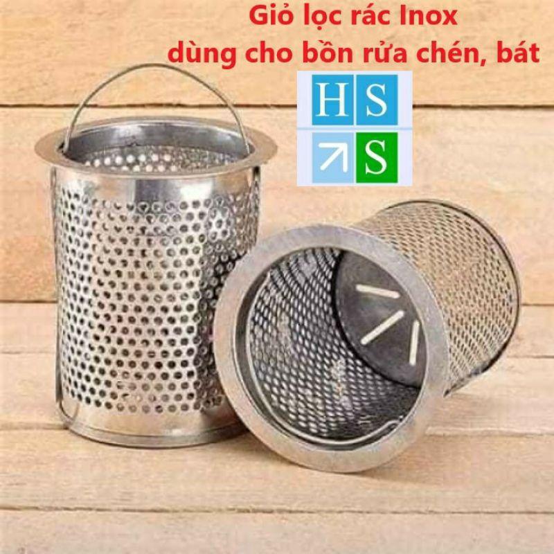 Giỏ lọc rác cho bồn rửa bát, rửa chén bằng inox 304 kèm nắp