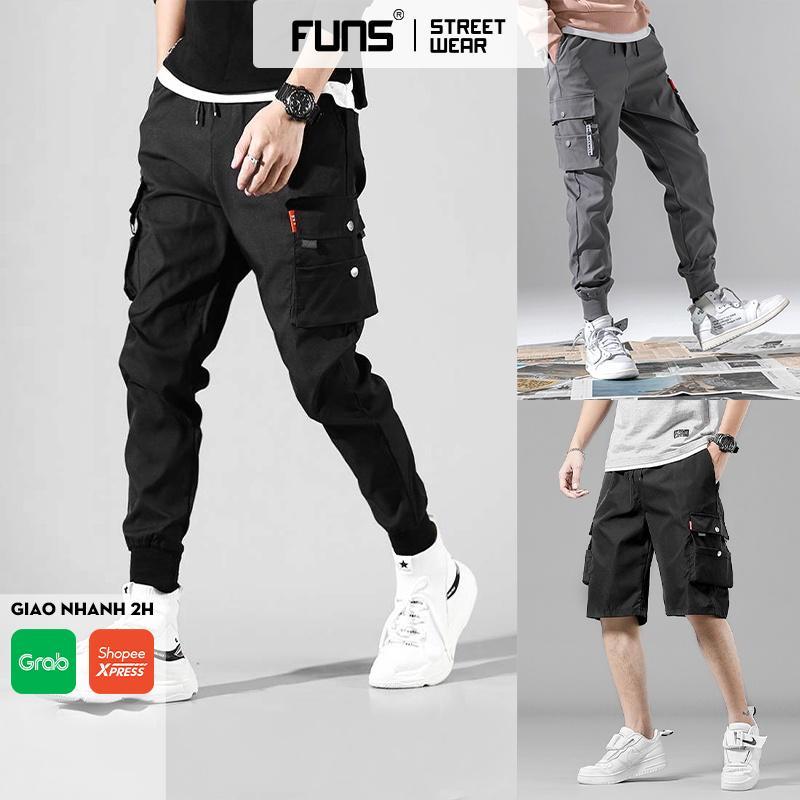 Quần jogger nam FUNS mã KC-M Quần thể thao nam kaki dài trơn túi hộp bó ống phong cách Hàn Quốc cho mùa hè thu 8 màu