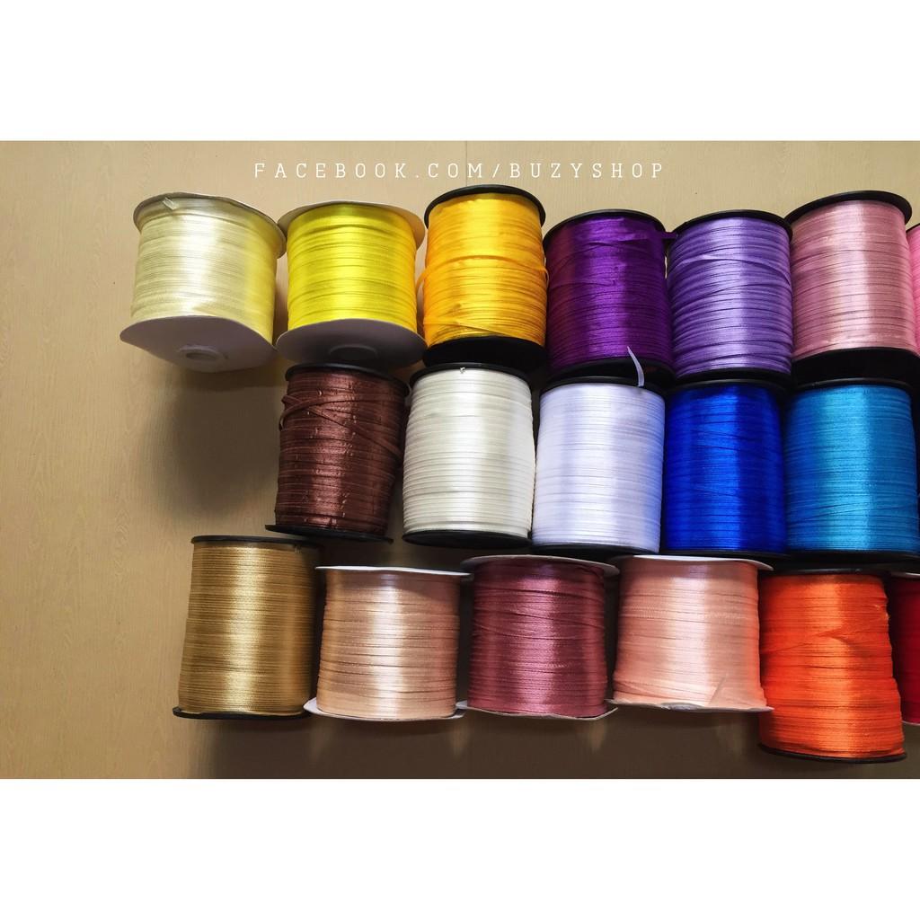 Ruy băng lụa bản rộng 3mm (nguyên liệu thủ công, phụ liệu handmade