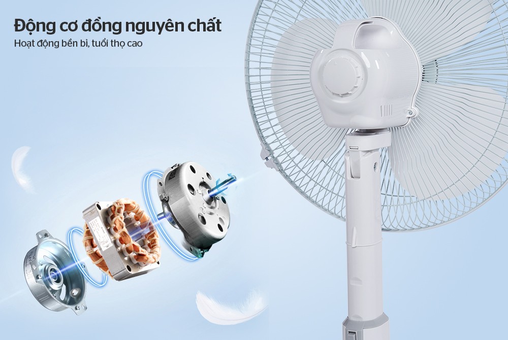 Quạt Sạc SUNHOUSE SH762 30W 2 Tốc Độ - Hãng chính hãng