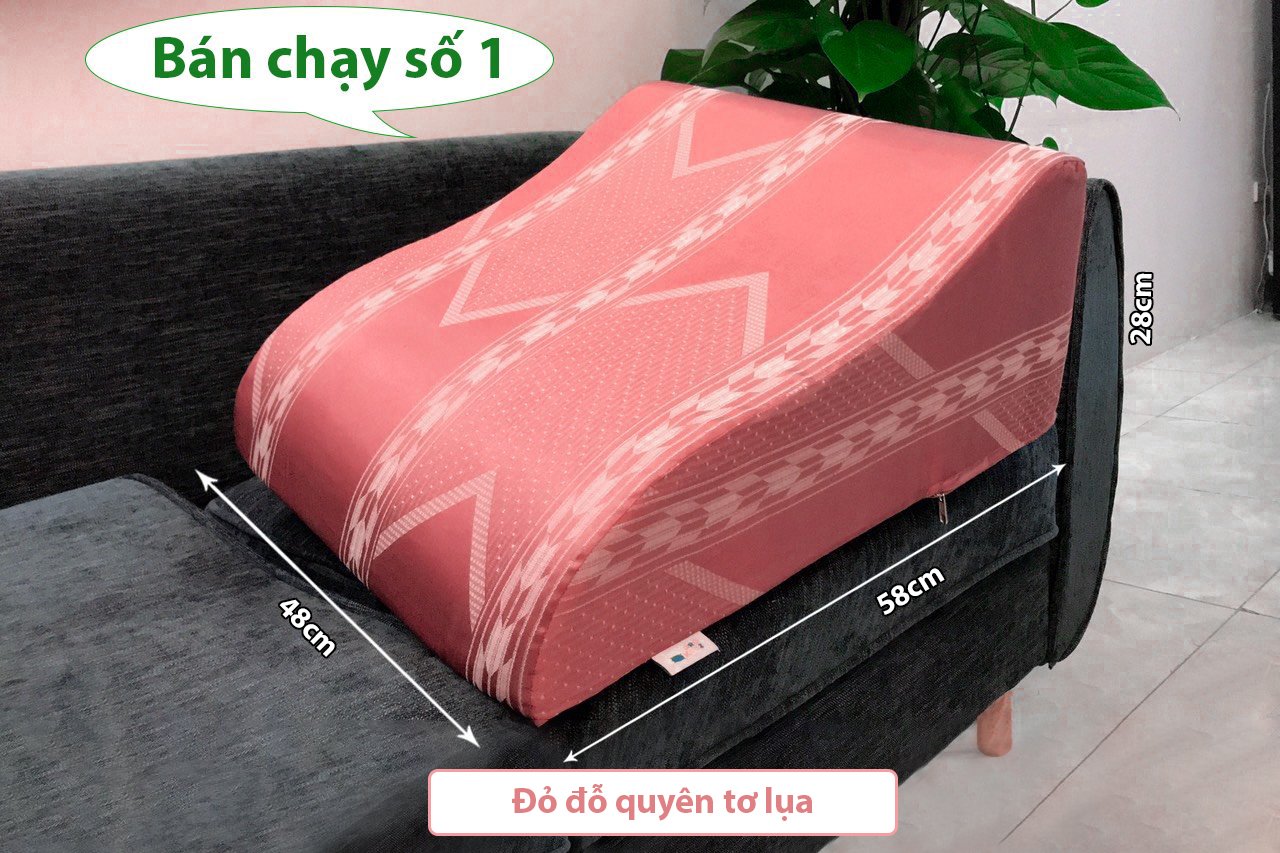 GỐI CHỐNG GIÃN TĨNH MẠCH YOROKOBI - KÍCH THƯỚC 58x48x28CM, HÀNG THƯƠNG HIỆU- MÀU ĐỎ ĐỖ QUYÊN