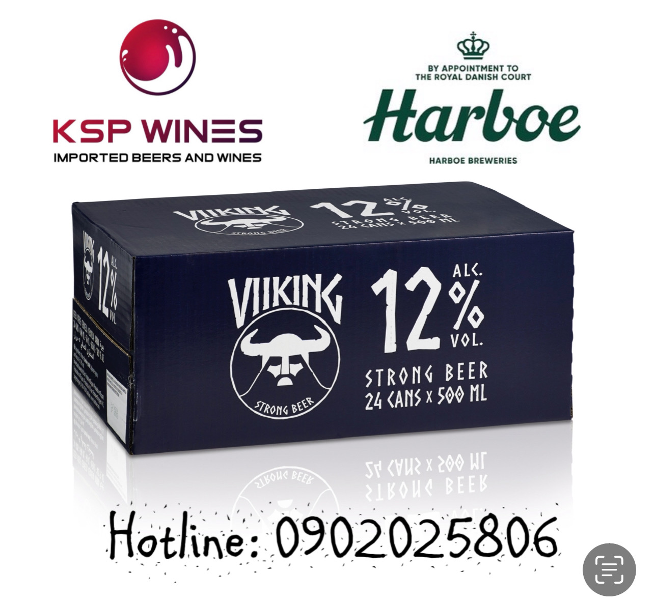 BIA VIIKING HARBOE STRONG 12% THÙNG 24 LON 500ml