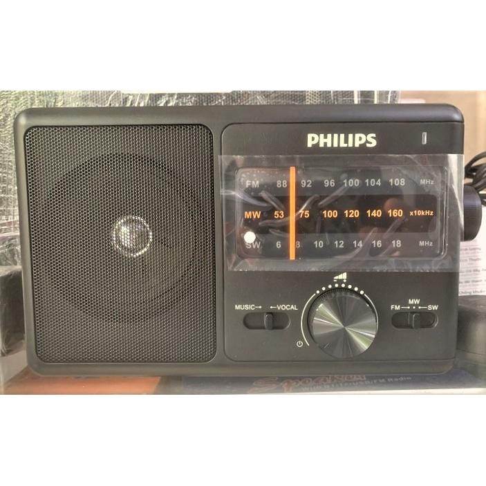 RADIO PHILIPS 3 BĂNG AM/FM/SW CHẠY ĐIỆN PHILIPS TAR2368 4 PIN ĐẠI HÀNG NHẬP KHẨU