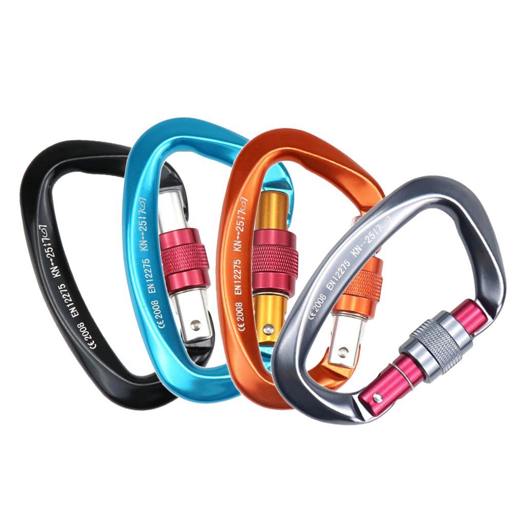 Aviation Aluminum Hammock Safety Carabiner D Type Keychain Buckle