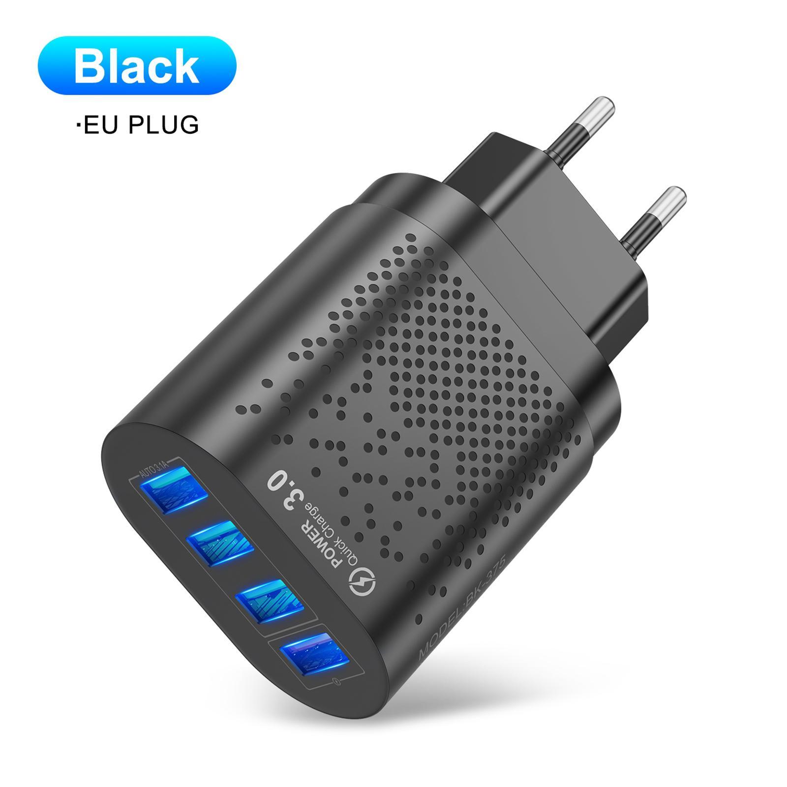 4 USB Ports Hub Wall Charger Power Adapter EU Plug USB Cube Adapter