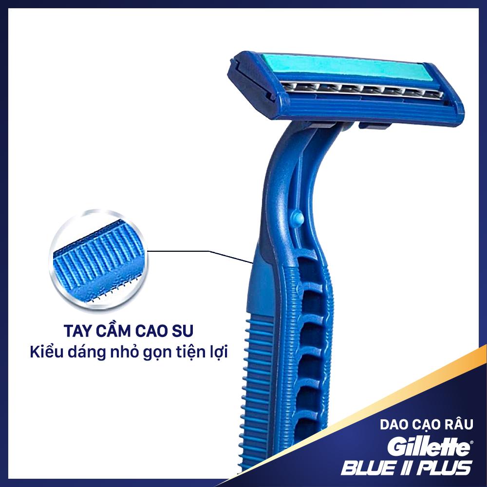 Dao cạo râu Gillette Blue 2 Plus Cán xanh - Dao cạo Gillette Blue II Plus Gói 5 Tặng 1