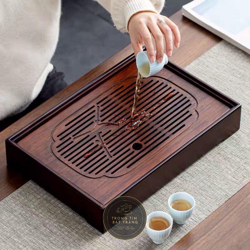 Khay Trà Tre Cao Cấp Chữ Nhật Lớn Kích Thước 42*25*3 KT 26