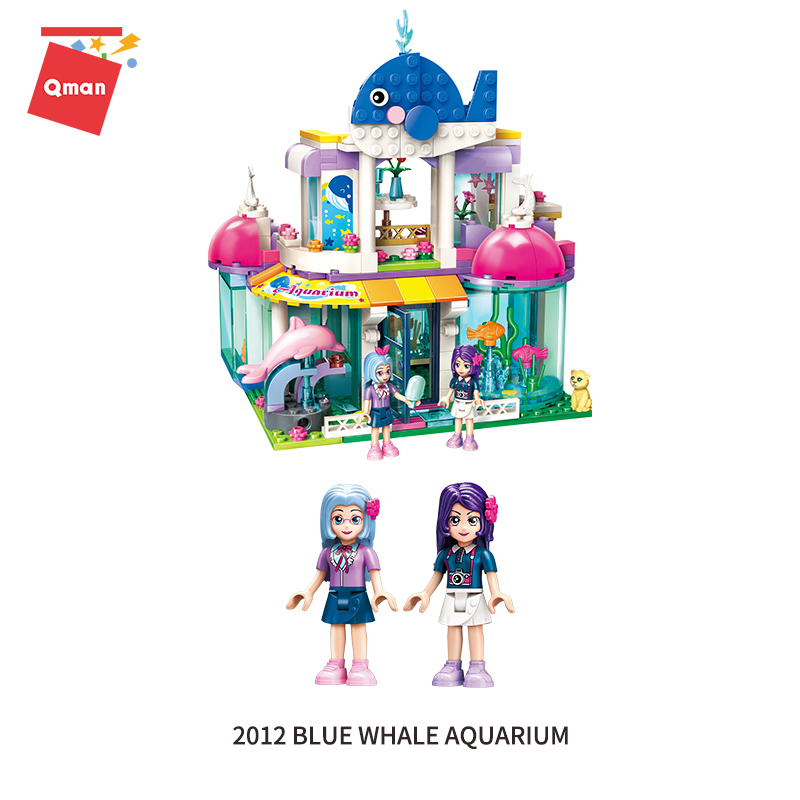 Đồ chơi lắp ráp xếp hình Qman 2012 - Thuỷ cung cá voi xanh (327 mảnh ghép) - Dành cho bé gái từ 6 tuổi