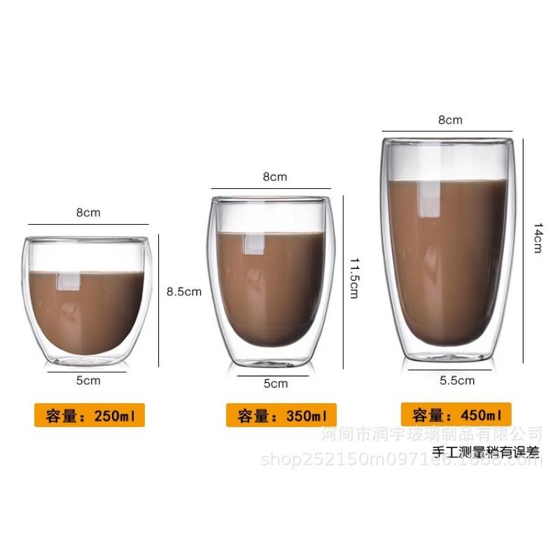 Cốc thuỷ tinh cách nhiệt hai lớp 450ml