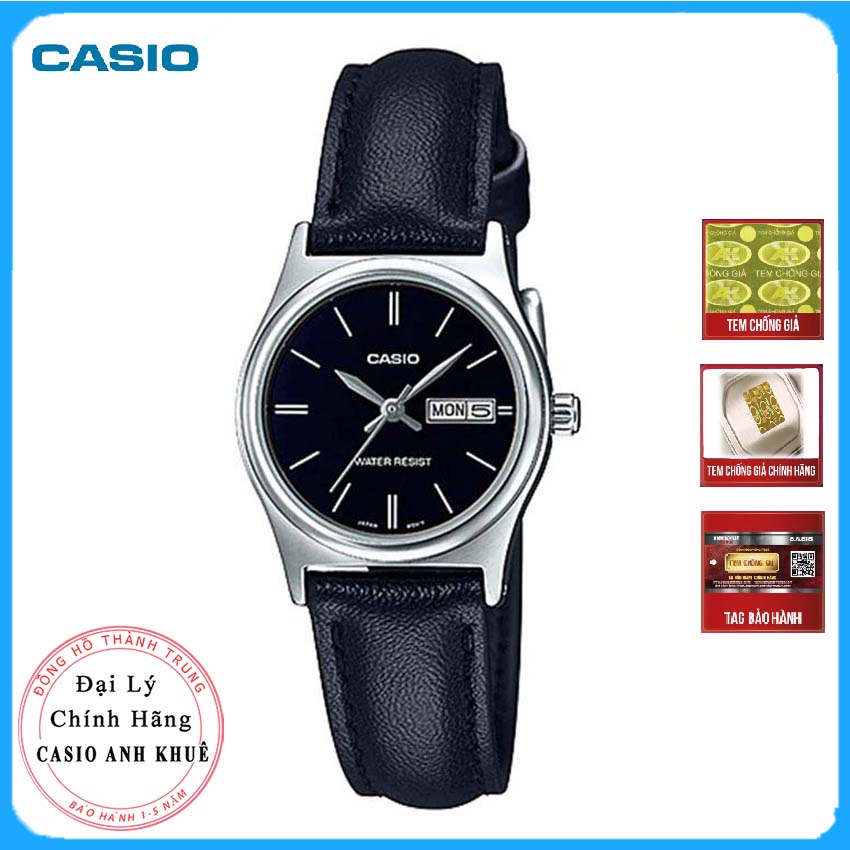 Đồng Hồ Nữ Casio LTP-V006L-1B2UDF Dây Da