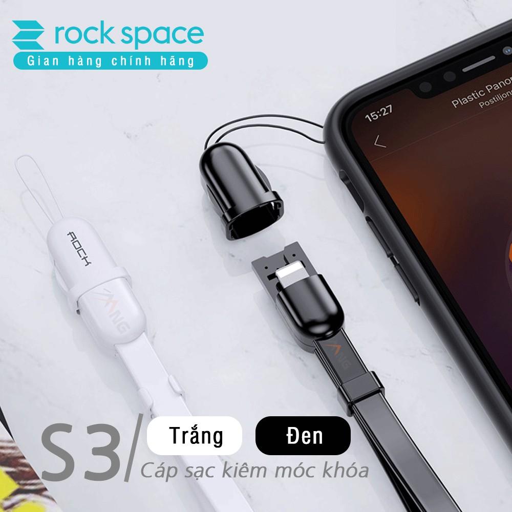 Dây cáp sạc type C Rockspace S3 dành cho điện thoại kiêm móc khóa, dài 21cm - Hàng chính hãng bảo hành 12 tháng