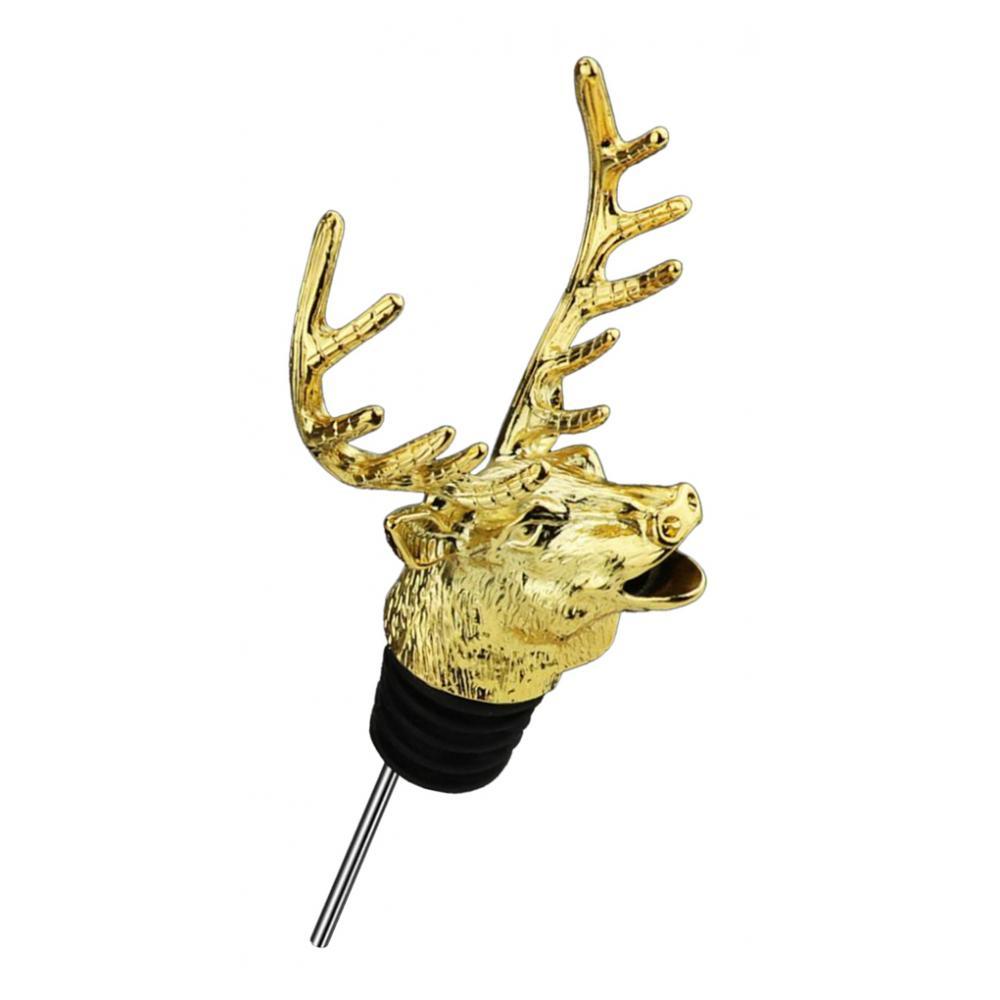 2PCS Deer Head Unique Wine Bottle Caps Wine Aerators Liquor Pourer Bar Tool