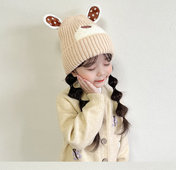 Bộ mũ len kèm khăn thắt nơ phong cách Hàn cho bé, nón len cho bé kèm khăn mẫu mới nhất