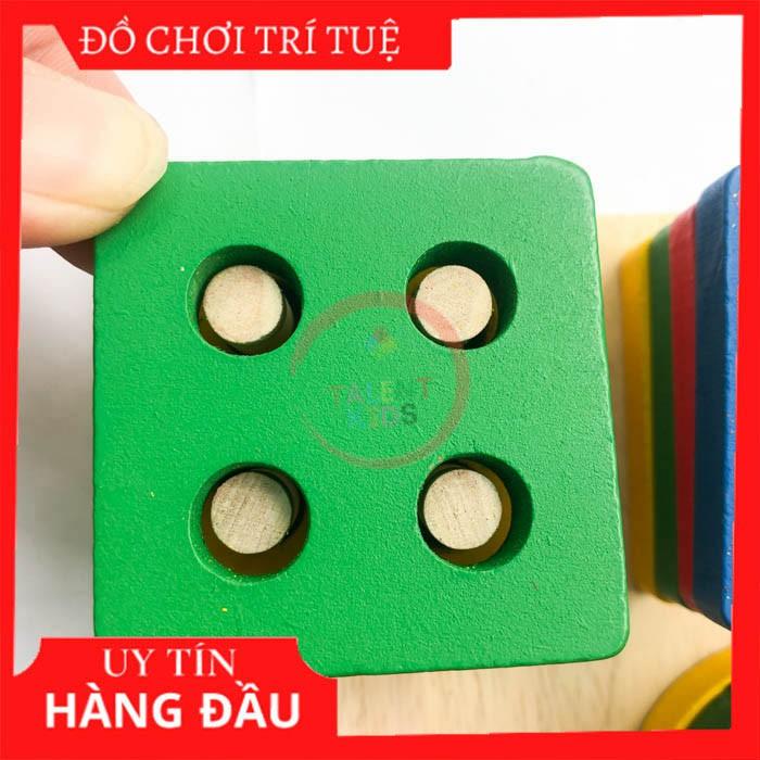 Đồ chơi thả hình 4 trụ khối gỗ phát triển trí tuệ cho bé 1 2 3 tuổi, đồ chơi gỗ thông minh