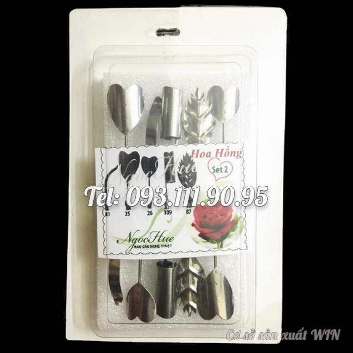 Bộ 10 dụng cụ làm thạch rau câu 3D – Set 2 – Bộ làm hoa hồng - Tặng kèm kim nhụy – Mã số 1150