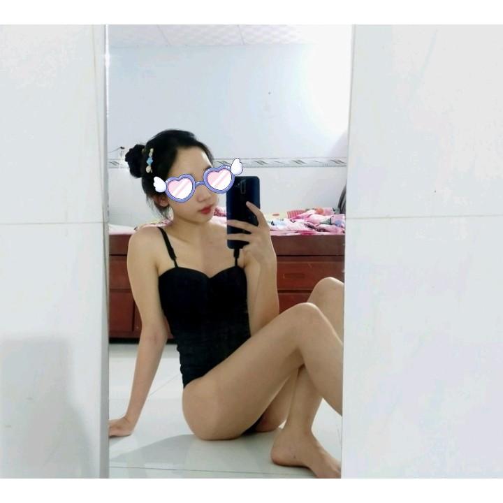 Bikini liền mảnh có gọng nâng ngực, nhún bụng màu đen kín đáo VATIXA BKN70
