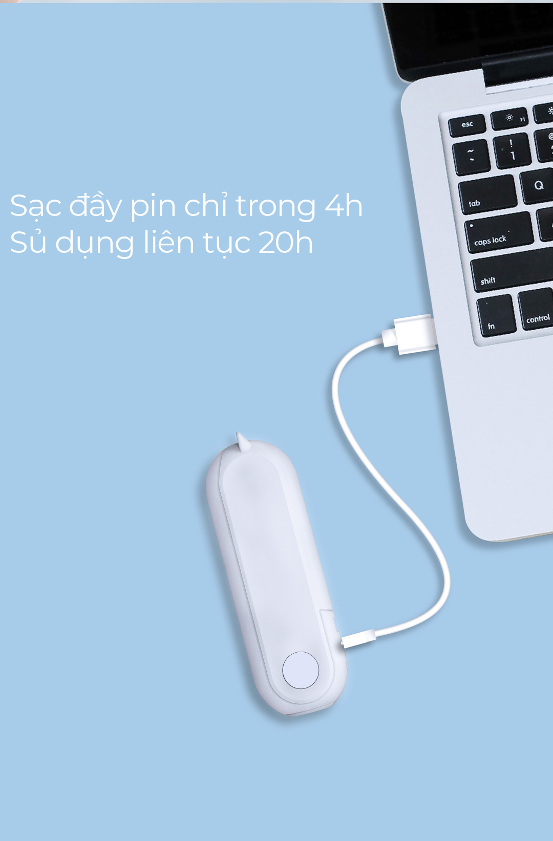 Quạt cầm tay mini gấp gọn tích hợp đèn pin sạc dự phòng 1500 mAh USB Micro đa năng có đế để bàn tiện lợi